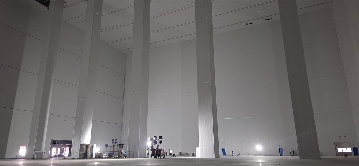 Large completed interior cold store space