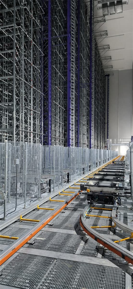 ASRS racking and conveyor system interface